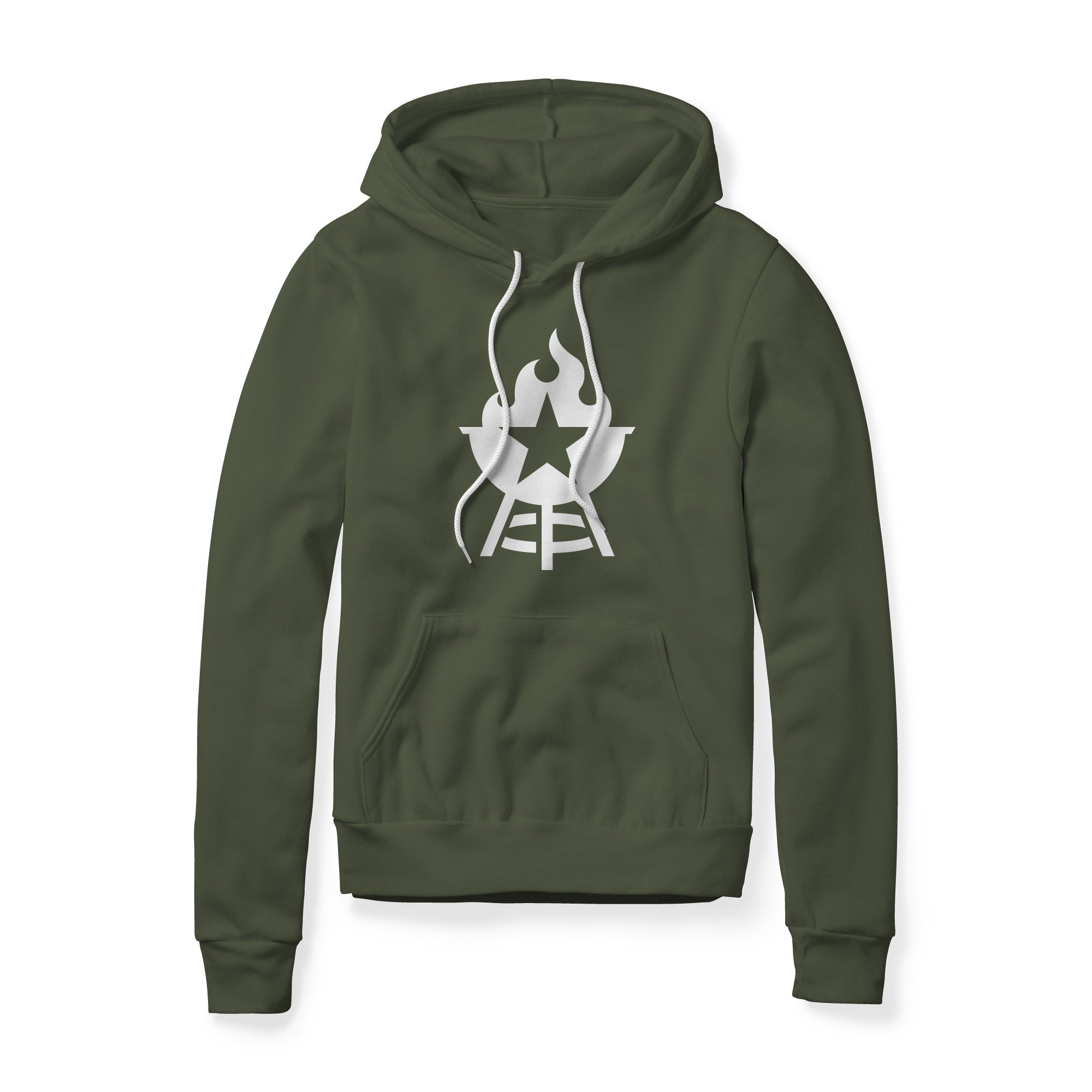 BBQ Grill Icon Hoodie - White | Backyard Republic™