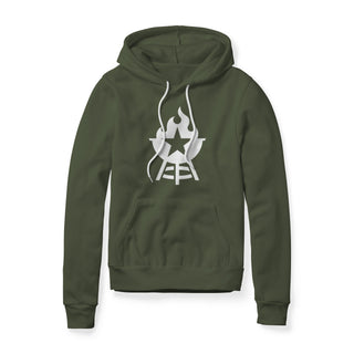 BBQ Grill Icon Hoodie - White | Backyard Republic™