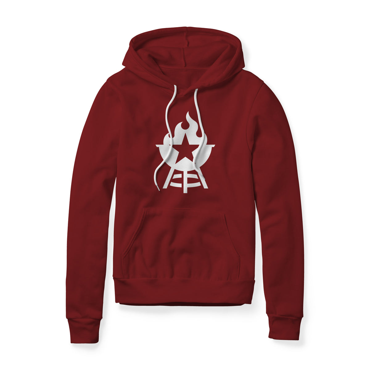 BBQ Grill Icon Fleece Hoodie - White