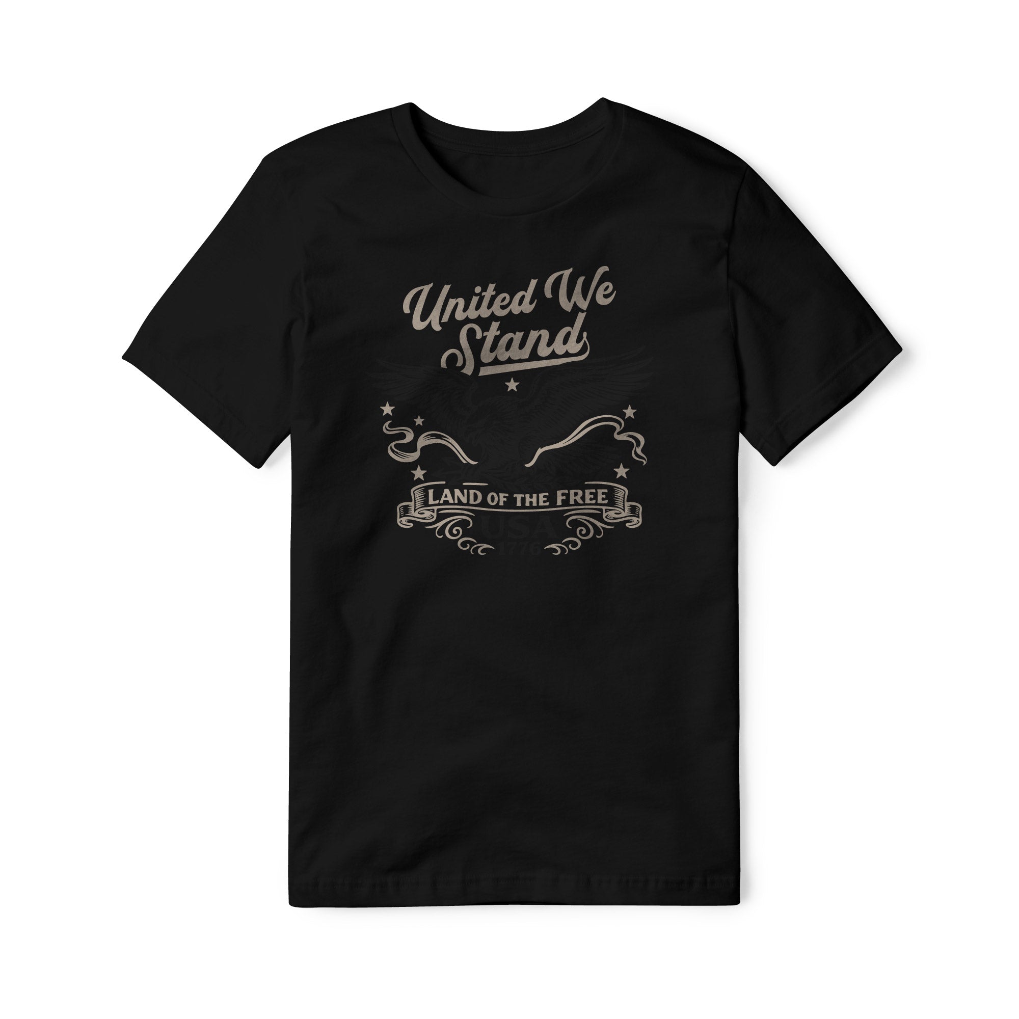 United We Stand Eagle Cotton Tee - Black
