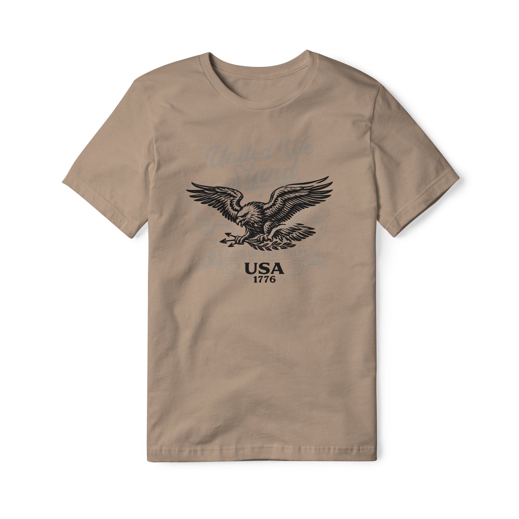 United We Stand Eagle Cotton Tee - Black