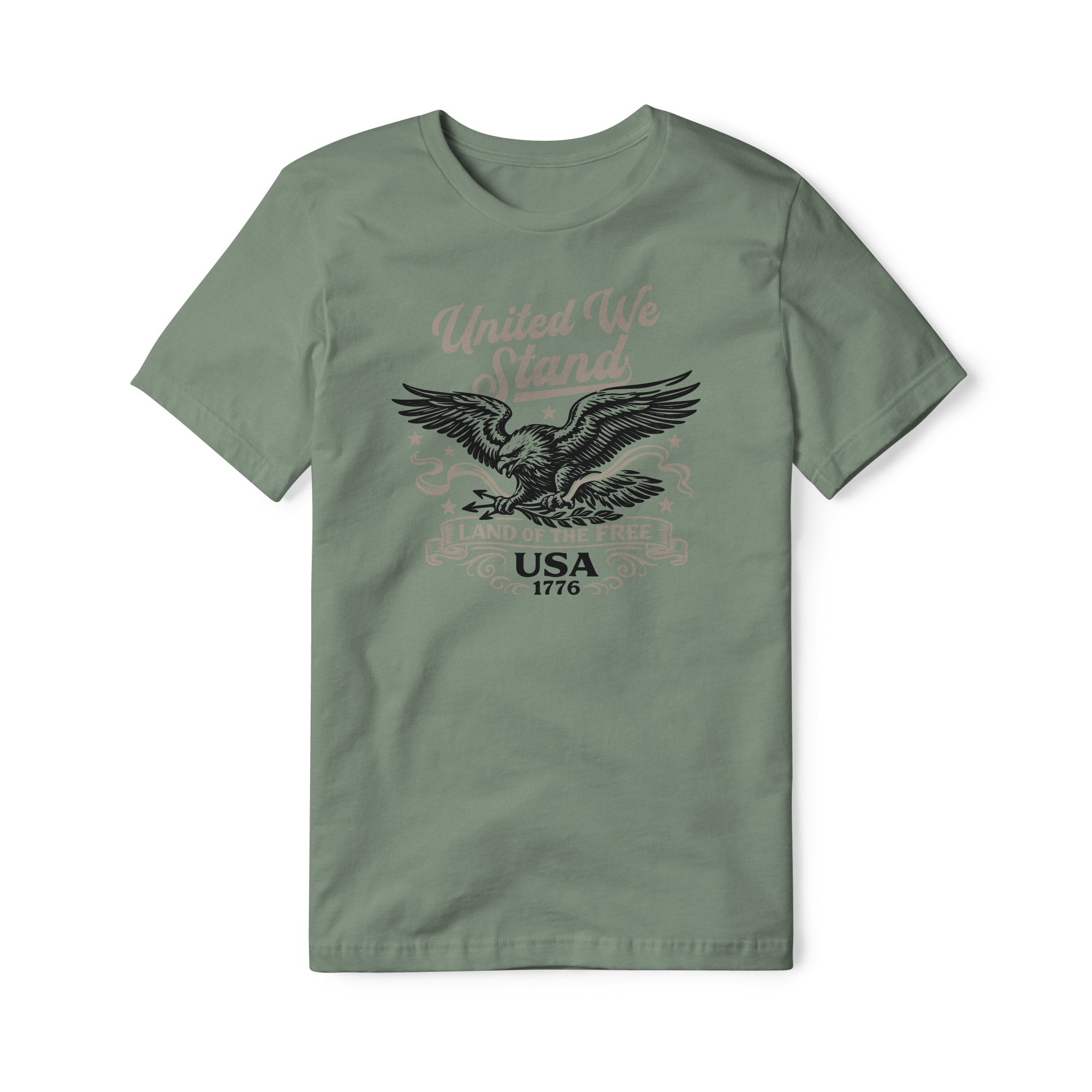 United We Stand Eagle Cotton Tee - Black