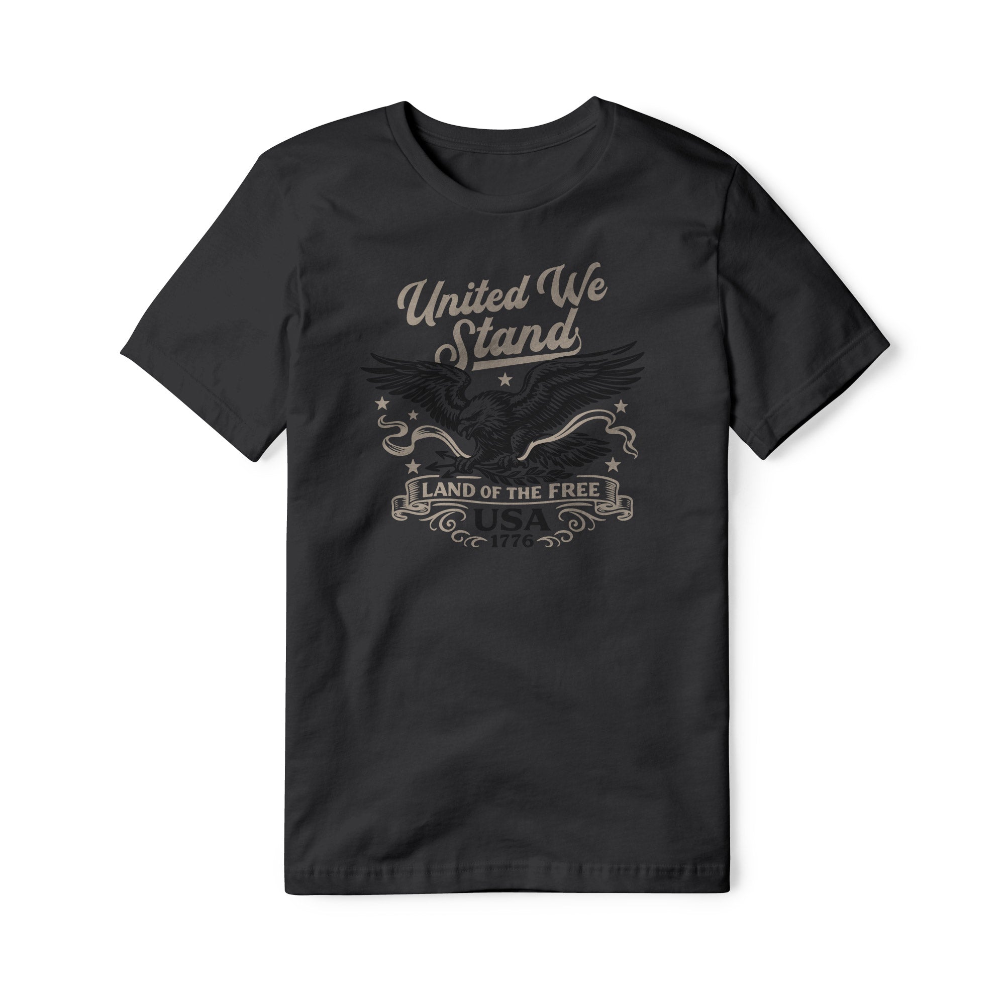United We Stand Eagle Cotton Tee - Black