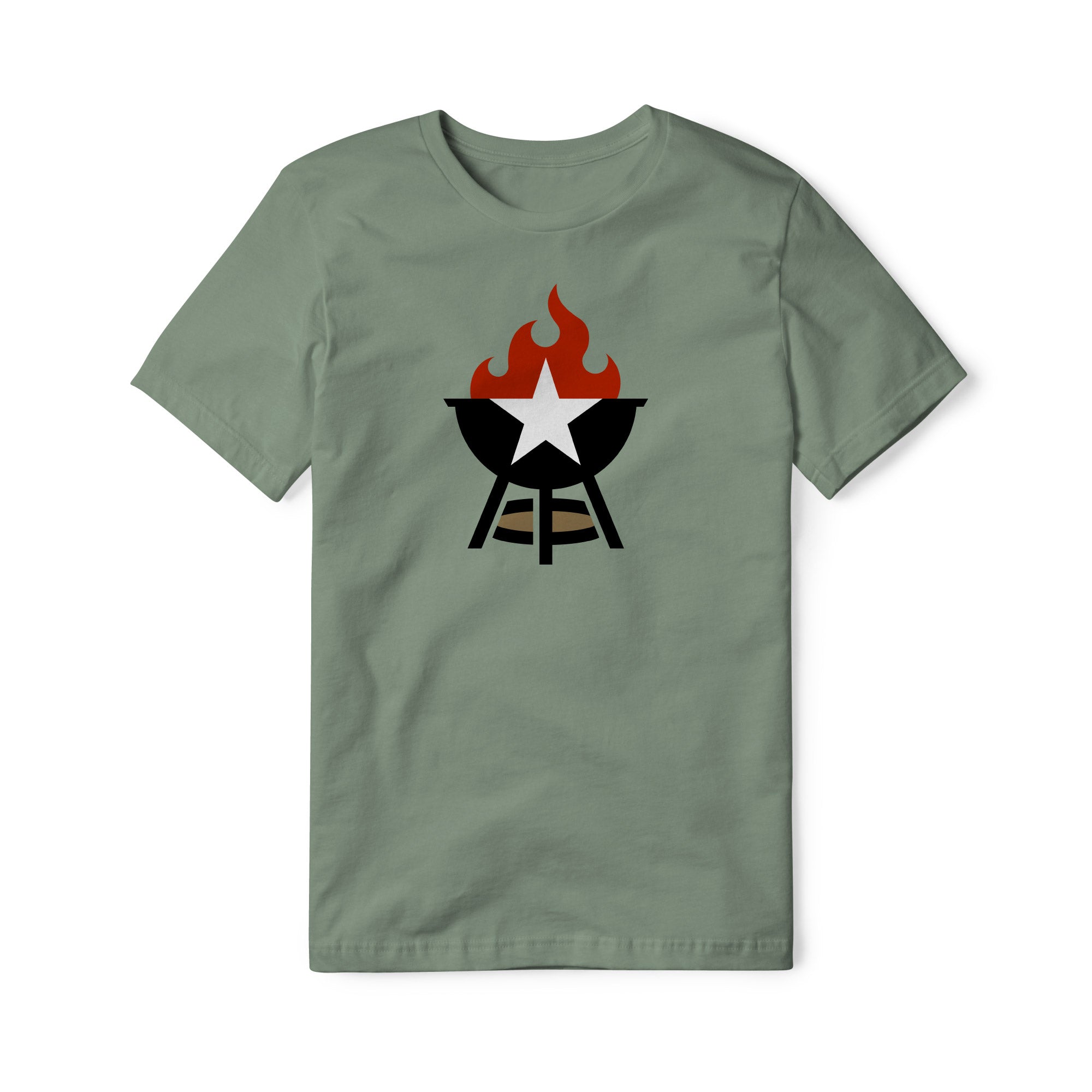 BBQ Grill Icon Cotton Tee - Full Color