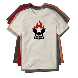 BBQ Grill Icon Cotton Tee - Full Color