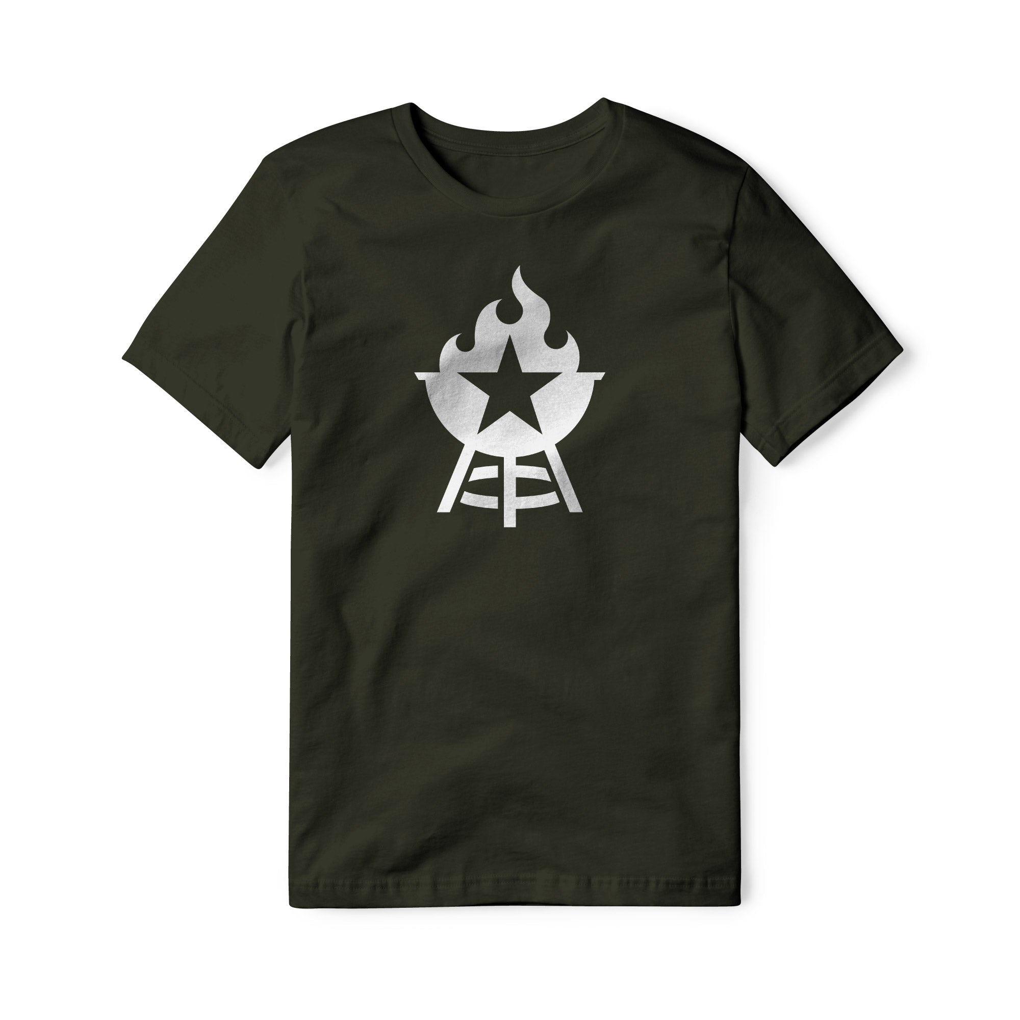 BBQ Grill Icon Cotton Tee - White | Backyard Republic™
